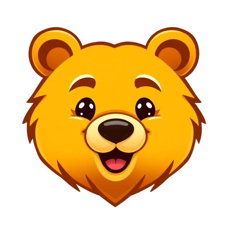 Smiling golden LarBear mascot